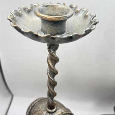 LOT 43D: Janice Minor for Neiman Marcus Metal Elephant Candlestick Holders