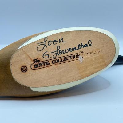 LOT 46D: 1982 Signed G. Lowenthal Boyds Collection Loon Wooden Decoy
