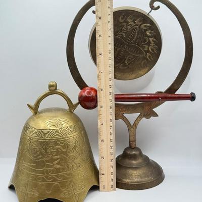 LOT 47D: Vintage / Antique Chinese Brass Etched Gongs