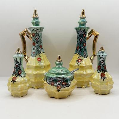 LOT 48D: 1940s-50s Japanese Lusterware Cruet Condiment Set