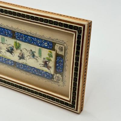 LOT 54K: Vintage Persian Camel Bone Miniature Painting