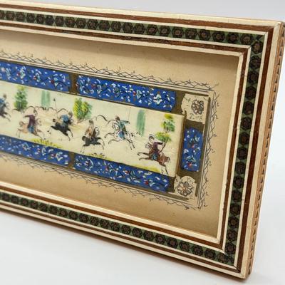 LOT 54K: Vintage Persian Camel Bone Miniature Painting