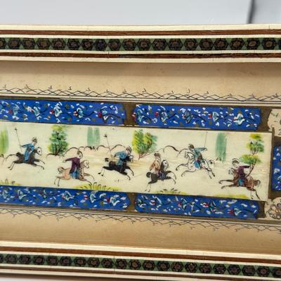 LOT 54K: Vintage Persian Camel Bone Miniature Painting