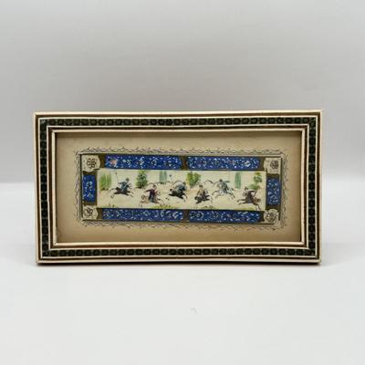 LOT 54K: Vintage Persian Camel Bone Miniature Painting
