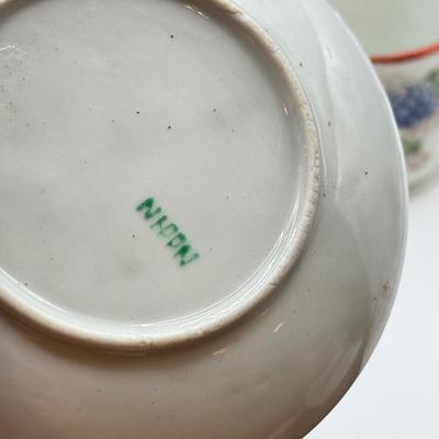 LOT 58D: Antique Brass Pheasant Teacup Display Stands (2), Tea Cups & Saucers