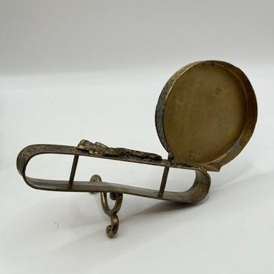 LOT 58D: Antique Brass Pheasant Teacup Display Stands (2), Tea Cups & Saucers