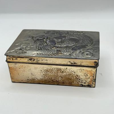 LOT 59D: Antique / Vintage Chinese Export Silverplate Dragon Smoking Set