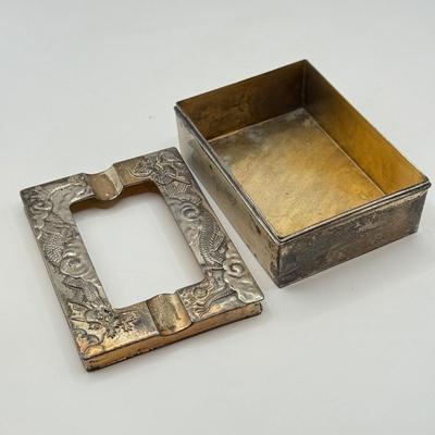 LOT 59D: Antique / Vintage Chinese Export Silverplate Dragon Smoking Set