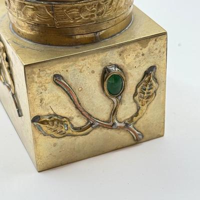 LOT 60D: Large Vintage Brass Ash Tray & Ornate Antique Chinese Ash Trays