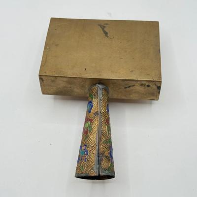 LOT 60D: Large Vintage Brass Ash Tray & Ornate Antique Chinese Ash Trays