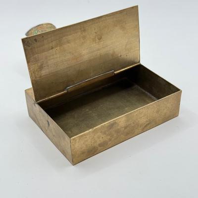 LOT 60D: Large Vintage Brass Ash Tray & Ornate Antique Chinese Ash Trays