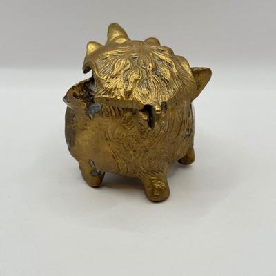LOT 62D: Antique / Vintage Grotesque Devil Imp Gargoyle Demon Figural Brass Inkwell