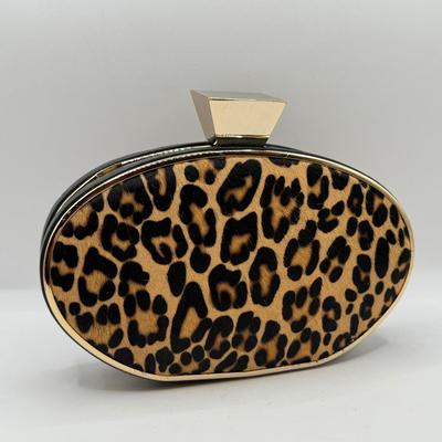 LOT 67D: Chic Badgley Mischka Leopard Print Oval Evening Bag