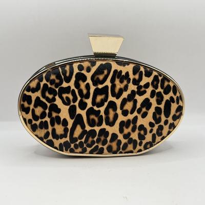 LOT 67D: Chic Badgley Mischka Leopard Print Oval Evening Bag