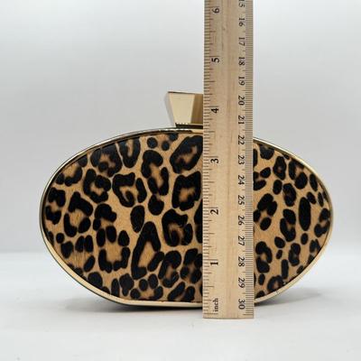LOT 67D: Chic Badgley Mischka Leopard Print Oval Evening Bag