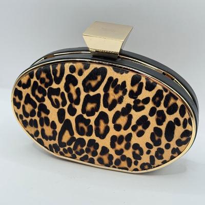 LOT 67D: Chic Badgley Mischka Leopard Print Oval Evening Bag