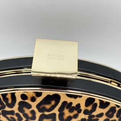 LOT 67D: Chic Badgley Mischka Leopard Print Oval Evening Bag