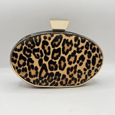 LOT 67D: Chic Badgley Mischka Leopard Print Oval Evening Bag