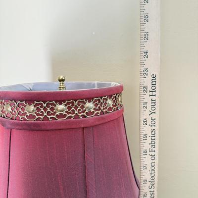 LOT 70F: Waterford Crystal Table Lamp w/ Red Shade