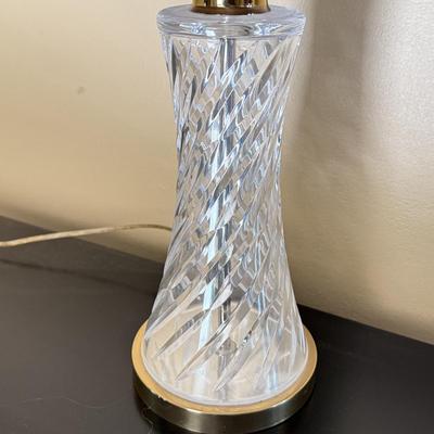 LOT 70F: Waterford Crystal Table Lamp w/ Red Shade