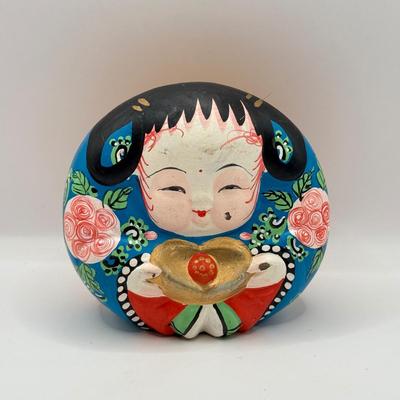 LOT 73K: “Aya” Kimmidoll, Vintage Clay Paperweight & Vintage Japanese Salt Dishes