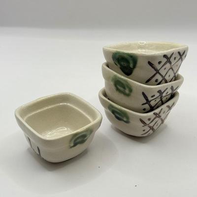 LOT 73K: “Aya” Kimmidoll, Vintage Clay Paperweight & Vintage Japanese Salt Dishes