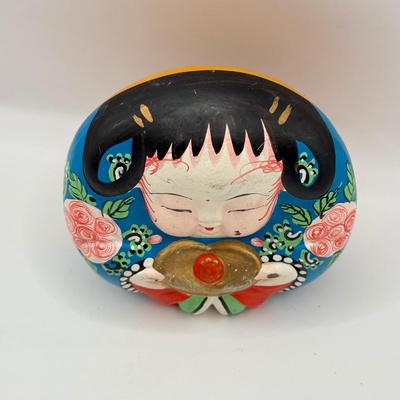 LOT 73K: “Aya” Kimmidoll, Vintage Clay Paperweight & Vintage Japanese Salt Dishes