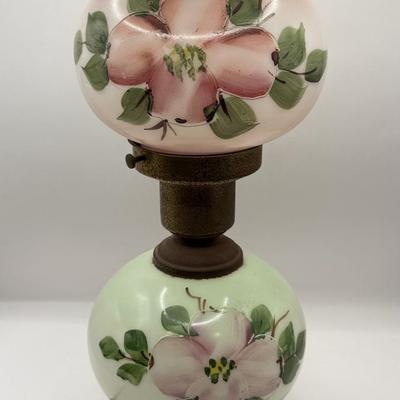 LOT 75K: Vintage Hand Painted 14” Electric Hurricane Lamp
