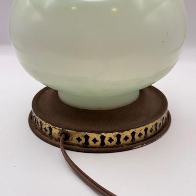 LOT 75K: Vintage Hand Painted 14” Electric Hurricane Lamp