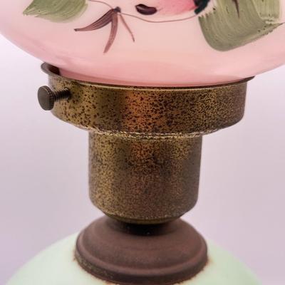 LOT 75K: Vintage Hand Painted 14” Electric Hurricane Lamp