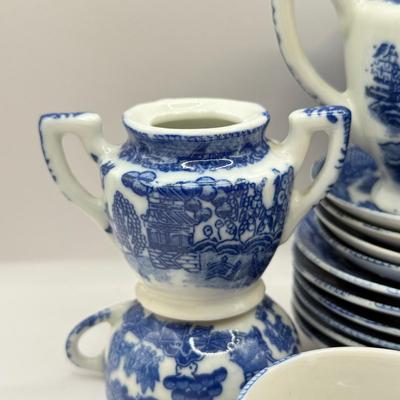 LOT 76K: Vintage Transor Ware Japan Mini Blue & White Tea Set