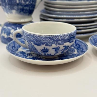 LOT 76K: Vintage Transor Ware Japan Mini Blue & White Tea Set