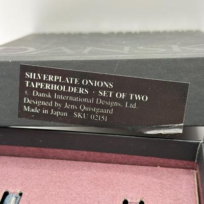 LOT 80K: Dansk Silverplate Onion Taperholders - 2 sets in box & 10 loose