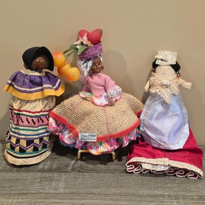 LOT 81K: Vintage Dolls Including Hand Sewn Native American, The Virgin Islands, Spain, Mexico & More From Around The World
