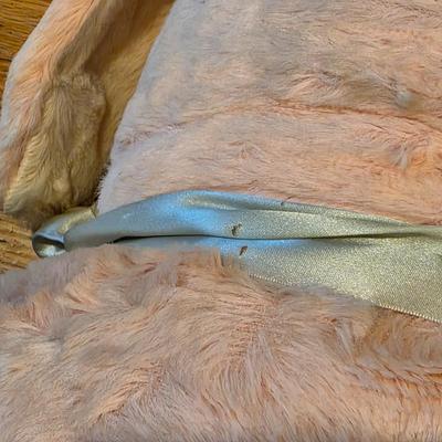 LOT 82: 2 Vintage Celluloid Face Dolls W/Cloth Bodies, One In A Bunny Suit & The Other In Stripes W/A Red Pull Down Hood