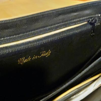 LOT 83K: Vintage Made In Italy Half Moon Crossbody Bag W/Double Sided Inner Pocket Mirror & Mundi Wallet Clutch W/Mirror