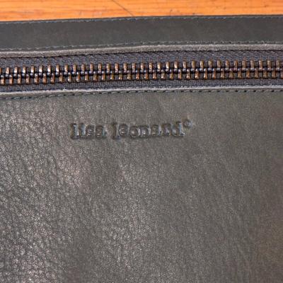 LOT 84K: Vintage Large Leather Brown Shoulder Purse & Lisa Leonard Leather Clutch/Wallet