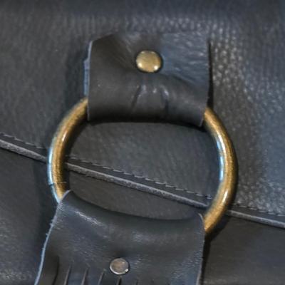 LOT 84K: Vintage Large Leather Brown Shoulder Purse & Lisa Leonard Leather Clutch/Wallet