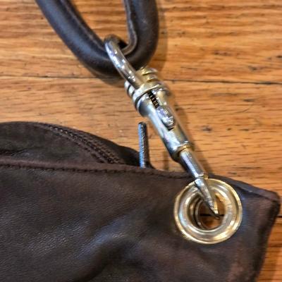 LOT 84K: Vintage Large Leather Brown Shoulder Purse & Lisa Leonard Leather Clutch/Wallet