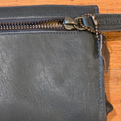 LOT 84K: Vintage Large Leather Brown Shoulder Purse & Lisa Leonard Leather Clutch/Wallet