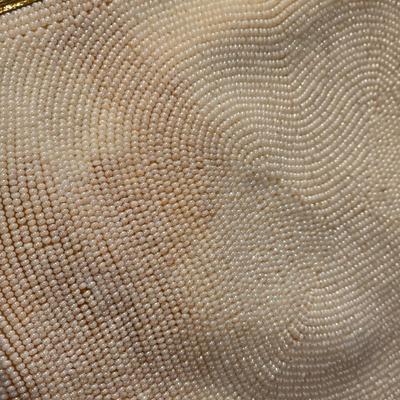 LOT 85K: Vintage 1980's Brass Metal/Crystals Leather Metallic Purse & Beaded Charlet Bag Made In Japan