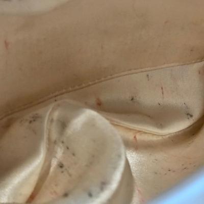 LOT 85K: Vintage 1980's Brass Metal/Crystals Leather Metallic Purse & Beaded Charlet Bag Made In Japan