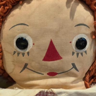 LOT 86K: Vintage Raggedy Ann & Andy Ragdolls & 1980's Coleco Cabbage Patch Kid Doll "Mannie Willie: