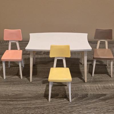 LOT 89K: Vintage 1960's Deluxe Reading Corp. Doll Dream Kitchen, Sink, Fridge, Stove/Oven, Washer, Table, 3 Chairs, 2 Countertop...