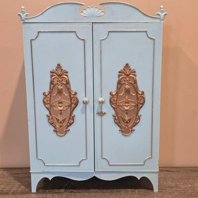 LOT 90K: Vintage Italian "Serie Milady" Doll Bedroom Furniture, Canopy Top Bed, Nightstand W/Lamp, Coat Rack, Dresser W/Mirror,...