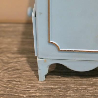 LOT 90K: Vintage Italian "Serie Milady" Doll Bedroom Furniture, Canopy Top Bed, Nightstand W/Lamp, Coat Rack, Dresser W/Mirror,...