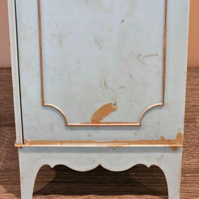 LOT 90K: Vintage Italian "Serie Milady" Doll Bedroom Furniture, Canopy Top Bed, Nightstand W/Lamp, Coat Rack, Dresser W/Mirror,...