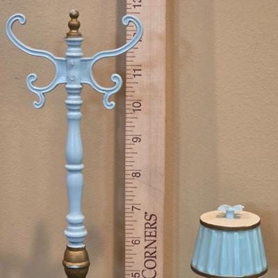 LOT 90K: Vintage Italian "Serie Milady" Doll Bedroom Furniture, Canopy Top Bed, Nightstand W/Lamp, Coat Rack, Dresser W/Mirror,...