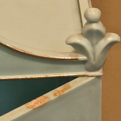 LOT 90K: Vintage Italian "Serie Milady" Doll Bedroom Furniture, Canopy Top Bed, Nightstand W/Lamp, Coat Rack, Dresser W/Mirror,...