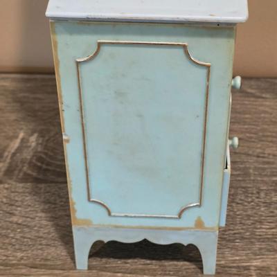 LOT 90K: Vintage Italian "Serie Milady" Doll Bedroom Furniture, Canopy Top Bed, Nightstand W/Lamp, Coat Rack, Dresser W/Mirror,...